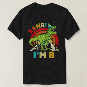 8e verjaardag Dinosaur T Rex Rawr Ik ben 8 voor jo T-shirt