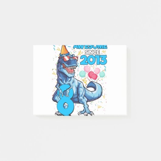 8e verjaardag dinosaurus 8 jaar oude jongen kinder post-it® notes (Voorkant)