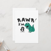 8e Verjaardag Dinosaurus Gift voor 8 Jaar Jongens  Kaart (Voorkant / Achterkant in situ)