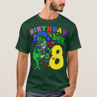 8e verjaardag dinosaurus piraat t-shirt
