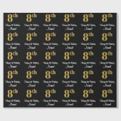 8e verjaardag: Elegant luxe Faux Gold-look # Cadeaupapier (Vlak)