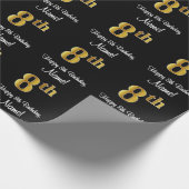 8e verjaardag: Elegant luxe Faux Gold-look # Cadeaupapier (Hoek)