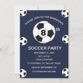 8e Verjaardag Feest Voetbal Blauwe Jongens Sport Kaart (Voorkant)