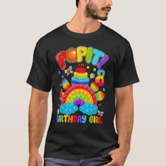 8e verjaardag Fidget Pop It Birthday Girl 8 jaar e T-shirt