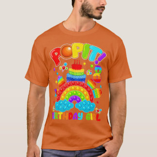 8e verjaardag Fidget Pop It Birthday Girl 8 jaar e T-shirt