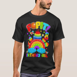 8e verjaardag Fidget Pop It Birthday Girl 8 jaar e T-shirt