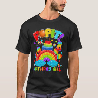 8e verjaardag Fidget Pop It Verjaardag Meisje 8 Ja T-shirt