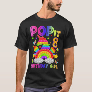 8e verjaardag Fidget Speelgoed Pop It Birthday Gir T-shirt