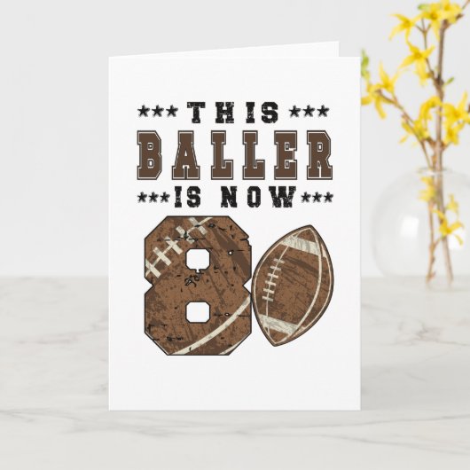 8e verjaardag Football speler 8 jaar oud Kaart (Gele Bloem)
