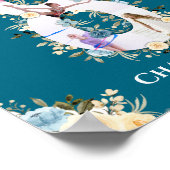 8e verjaardag Foto Collage Blauwgroen Blauwe Gele  Poster (Hoek)