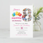 8e verjaardag foto collage nummer 8 Meisje Kaart (Staand voorkant)