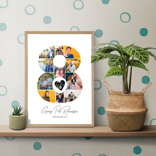 8e Verjaardag Foto Collage Poster Aandenken