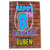 8e verjaardag: Fun, Urban Graffiti geïnspireerd Ki Medium Cadeauzakje (Voorkant)