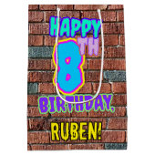 8e verjaardag: Fun, Urban Graffiti geïnspireerd Ki Medium Cadeauzakje (Achterkant)