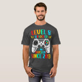 8e verjaardag gaming T-shirt Level 8 Niet-vergrend (Voorkant volledig)