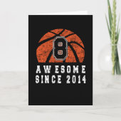 8e verjaardag Geboren in 2014 Basketball Boy 8 Yea Kaart (Voorkant)