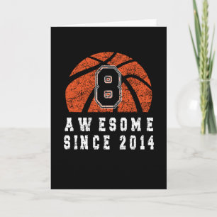8e verjaardag Geboren in 2014 Basketball Boy 8 Yea Kaart