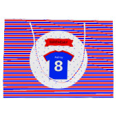 8e verjaardag gepersonaliseerd rood blauw groot cadeauzakje (Achterkant)
