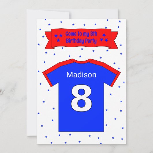 8e verjaardag gepersonaliseerde partijuitnodiging kaart (Voorkant)