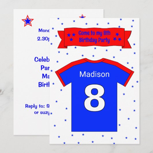 8e verjaardag gepersonaliseerde partijuitnodiging kaart (Voorkant / Achterkant)