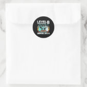 8e verjaardag geschenk jongens level 8 ontgrendeld ronde sticker (Tas)
