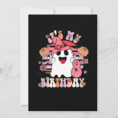 8e verjaardag geschenken Spooky Boo Groovy Retro 7 Kaart (Voorkant)