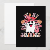 8e verjaardag geschenken Spooky Boo Groovy Retro 7 Kaart (Voorkant / Achterkant)