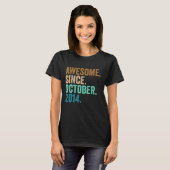 8e verjaardag Geweldige sinds oktober 2014 8 jaar  T-shirt (Voorkant volledig)