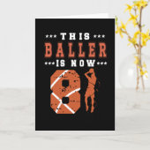 8e verjaardag: Gift Basketball Player 8 jaar oude  Kaart (Gele Bloem)
