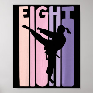 8e verjaardag Gift Karate Retro Taekwondo Martial  Poster