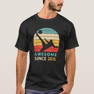 8e Verjaardag Gift Retro Boys Voetbal Geweldige Si T-shirt