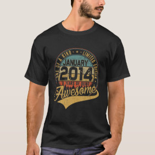 8e verjaardag gift retro januari 2014 8 jaar oud 8 t-shirt