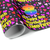 8e verjaardag: Het liefhebbende Kunstpatroon van d Cadeaupapier (Rol Hoek)