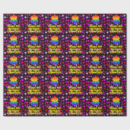 8e verjaardag: Het liefhebbende Kunstpatroon van d Cadeaupapier