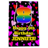 8e verjaardag: Het liefhebbende Kunstpatroon van d Medium Cadeauzakje (Voorkant)