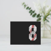 8e verjaardag honkbal groot nummer acht 8 jaar oud briefkaart (Staand voorkant)