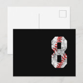 8e verjaardag honkbal groot nummer acht 8 jaar oud briefkaart (Voorkant / Achterkant)
