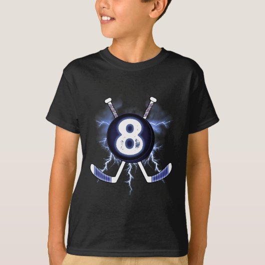 8e verjaardag - Ice Hockey 8 jaar oud cadeau T-shirt (Voorkant)
