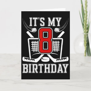 8e verjaardag ijshockey jongen 8 jaar oud ijshocke kaart