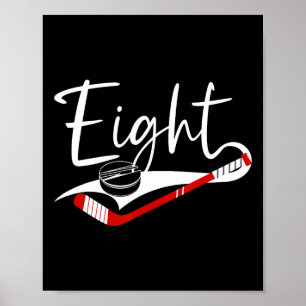 8e verjaardag ijshockey jongen 8 jaar oud ijshocke poster