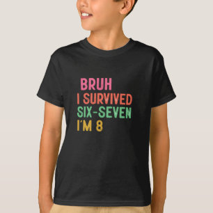 8e verjaardag jongen grappige humor kinderen leeft t-shirt