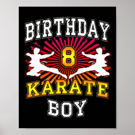 8e Verjaardag Jongen - Karate 8 jaar oud Kind Poster (Voorkant)