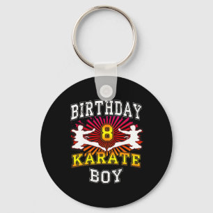 8e Verjaardag Jongen - Karate 8 jaar oud Kind Sleutelhanger