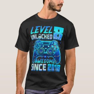 8e Verjaardag Jongen Level 8 Gamer Acht Jaar Video T-shirt