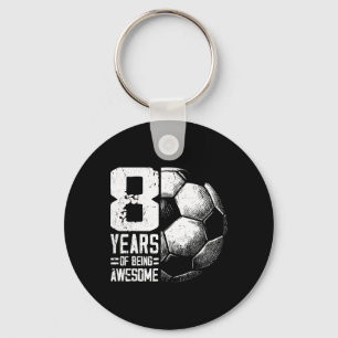 8e verjaardag jongen meisje voetballer voetballen sleutelhanger