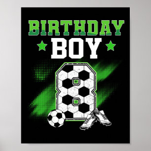 8e verjaardag jongen voetbal 8 jaar oud sport 8jr poster