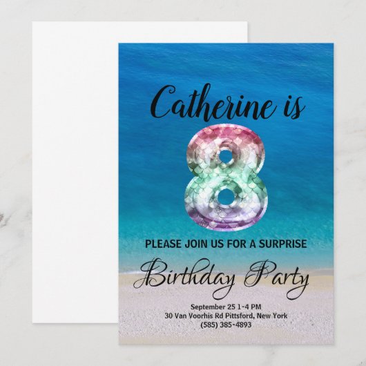 8e verjaardag kaart (Voorkant / Achterkant)