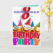 8e verjaardag Kaart Boy of Girl aanpassen (Gele Bloem)