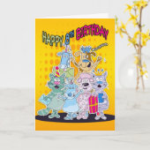 8e Verjaardag Kaart - Moonies Doodlematoons (Gele Bloem)