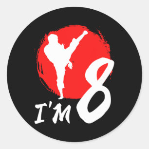 8e verjaardag Karate 8 jaar oud Karate Ronde Sticker